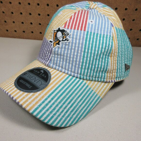New Era mens colorful striped seersucker Pittsburgh Penguins NHL hat NWT - Picture 2 of 9